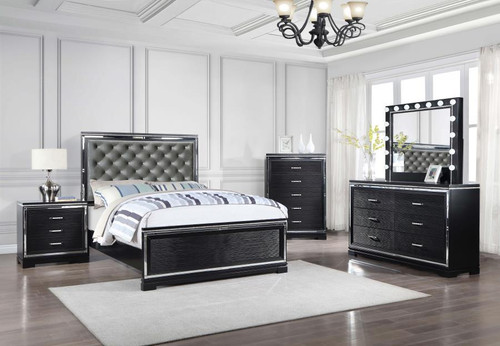 Eleanor California King Bed 5 Piece Set Black