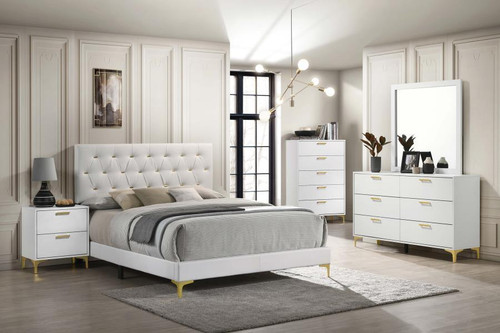 Kendall California King Bed 4 Piece Set White