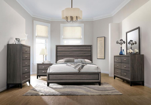 Watson California King Bed 5 Piece Set Gray Oak