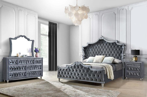 4 Piece Set Eastern King Bed Gray