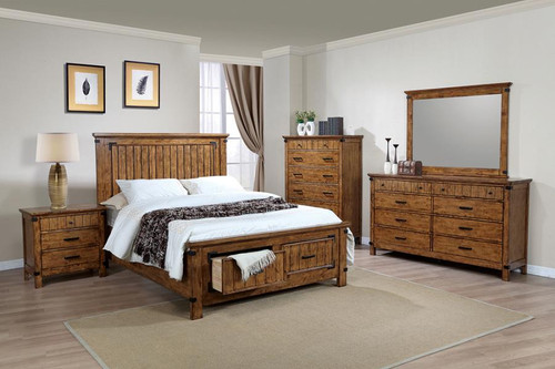 Brenner Panel Eastern King Bed Wood Light Brown