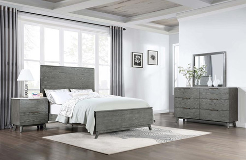 Eastern King Bed 4 Piece Set Dark Gray