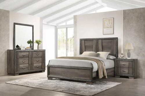 Eastern King Bed 4 Piece Set Grey