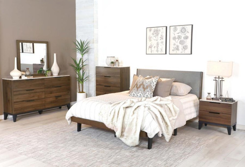 Mays King Bed 5 Piece Set Brown