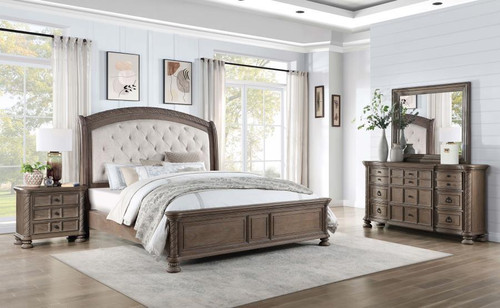 4 Piece Queen Bed Set Dark Brown