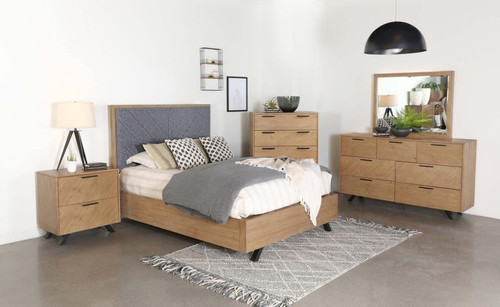 Taylor Queen Bed 5 Piece Set Light Brown