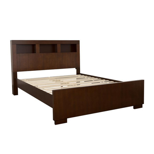 Jessica California King Bed With Storage Headboard Brown