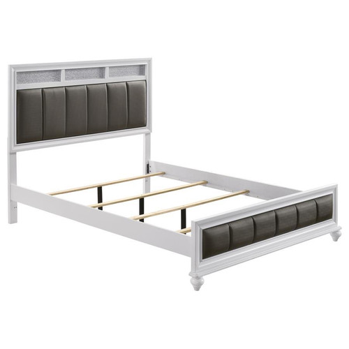 Barzini Eastern King Bed Gray And White