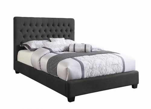 Chloe Upholstered Bed Eastern King Gray