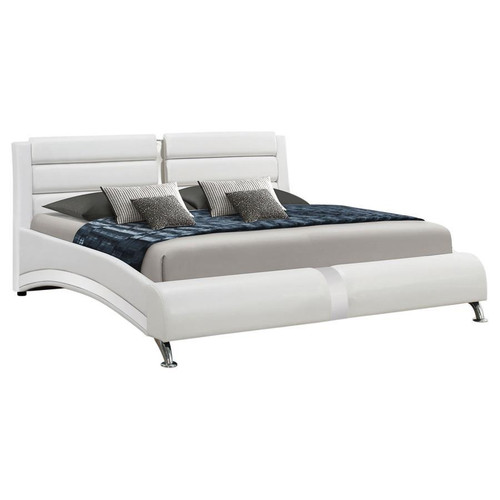 Jeremaine Upholstered Bed Eastern King White