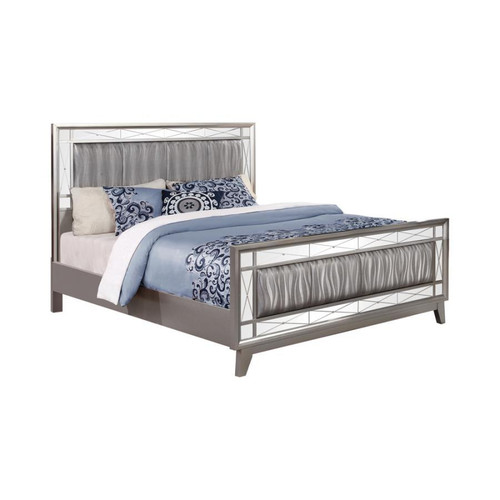 Leighton Eastern King Bed Pearl Silver