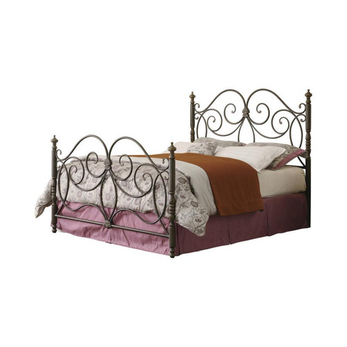 London Metal Bed Queen Headboard / Footboard Brown