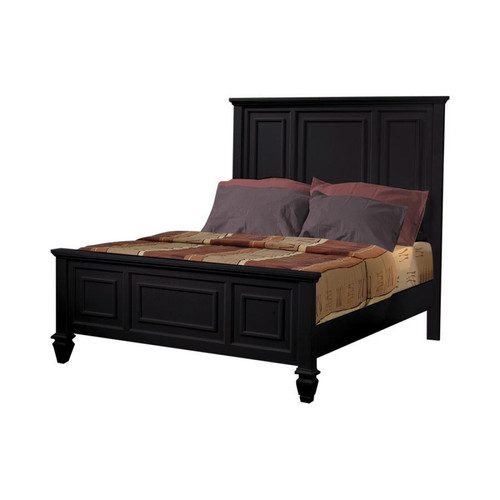 Sandy Beach Queen Panel Bed Black Wood