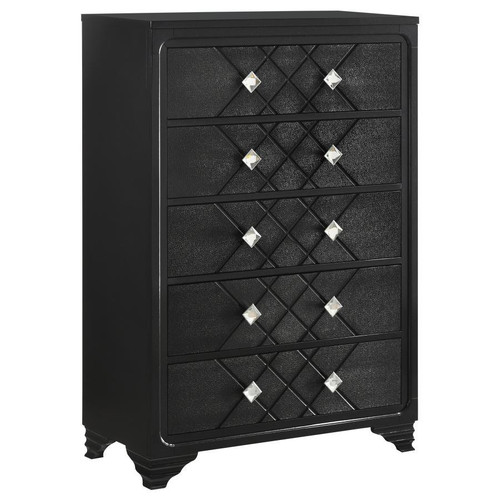 Penelope 5-Drawer Chest Black