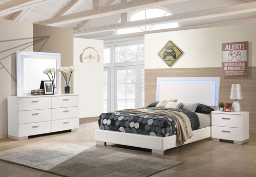 Felicity Full Bed 4 Piece Set White Wood