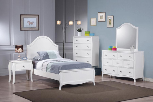 Dominique Twin Bed 5 Piece Set White