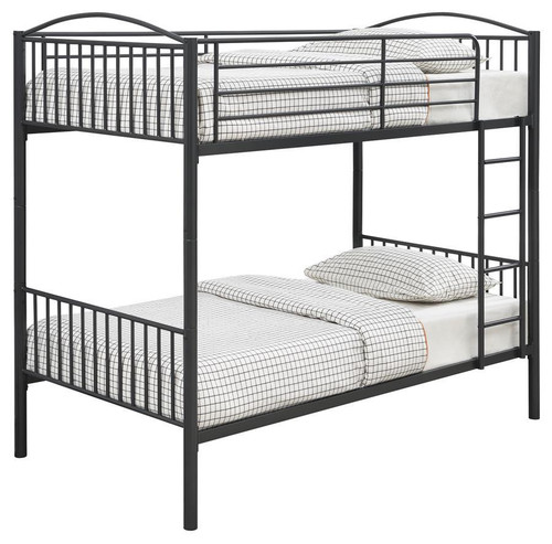 Anson Twin over Twin Bunk Bed With Ladder Gray