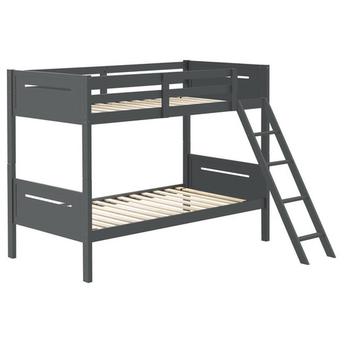 Littleton Twin over Twin Bunk Bed Gray