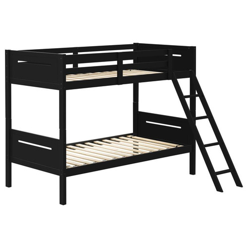 Littleton Twin over Twin Bunk Bed Wood Black