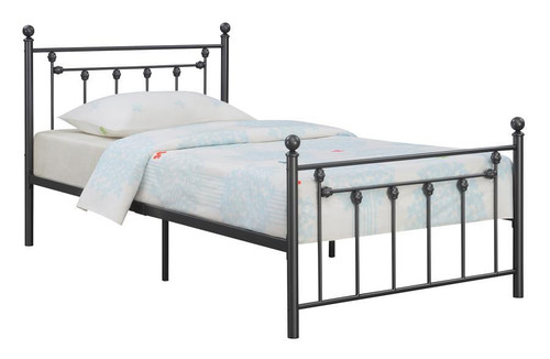 Canon Metal Slatted Headboard Full Platform Bed Black