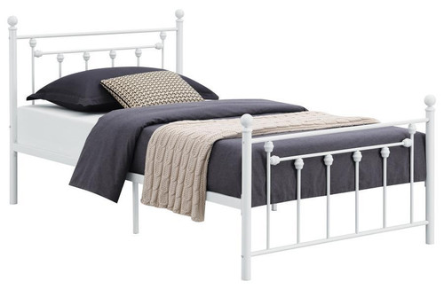 Canon Metal Slatted Headboard Full Platform Bed White