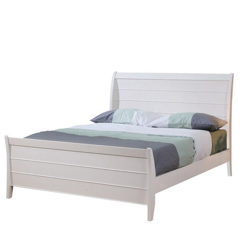 Selena Full Sleigh Platform Bed White