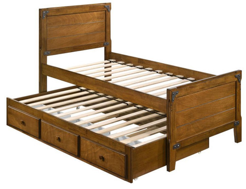 Granger Twin Captain's Bed With Trundle Light Brown