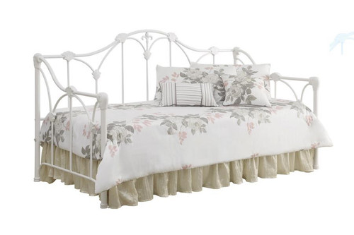 Halladay Metal Day Bed With Floral Frame White