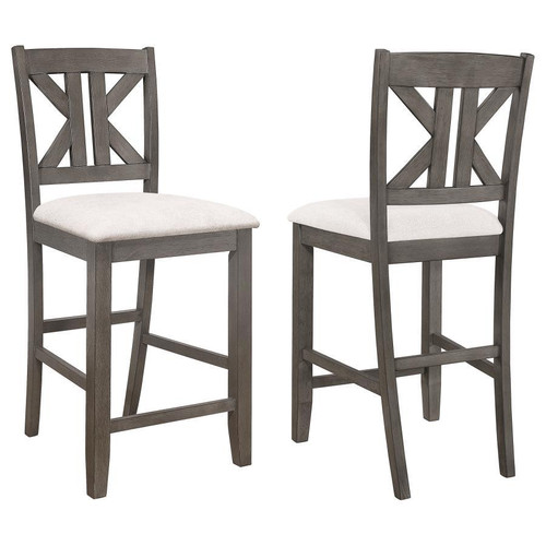 Athens Upholstered Seat Counter Height Stool (Set of 2) Gray