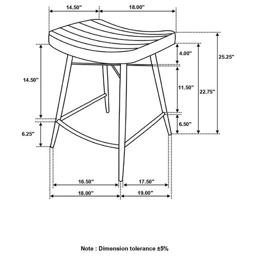 Counter Height Stool (Set of 2) Antique Espresso / Black