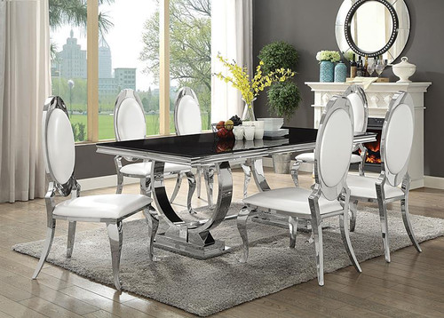 Anchorage 7 Piece Set (Dining Table And 6 Chairs) Pearl Silver