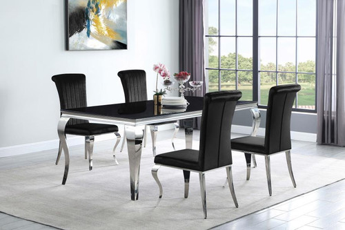 Carone 5 Piece Dining Room Set Black