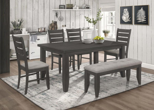 Dalila Dining Table 6 Piece Set Gray