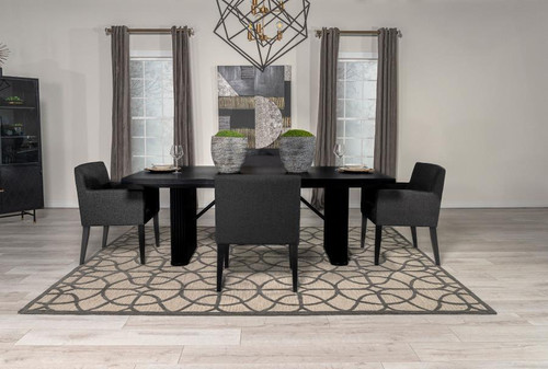 Dining Table 5 Piece Set Black