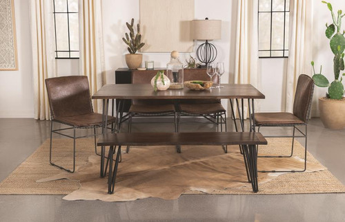 Topeka Dining Table 5 Piece Set Brown
