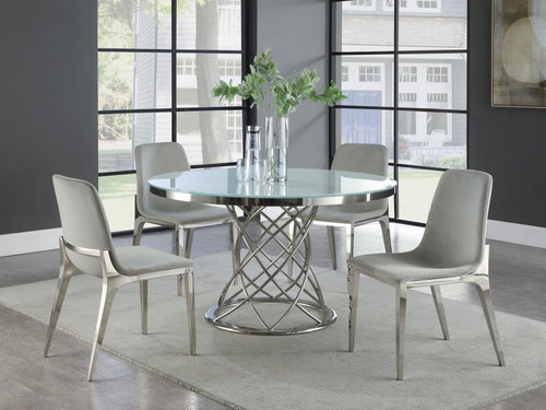 Irene 5 Piece Dining Room Set Pearl Silver