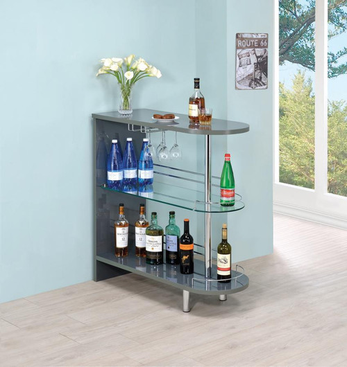 Adolfo 3-tier Bar Table Gray And Clear