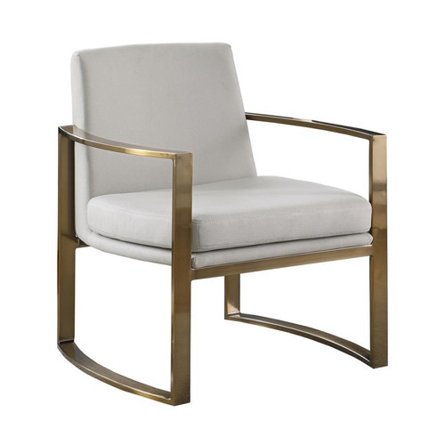 Cory Concave Metal Arm Accent Chair White