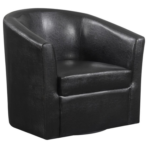 Turner Upholstery Sloped Arm Accent Swivel Chair Black