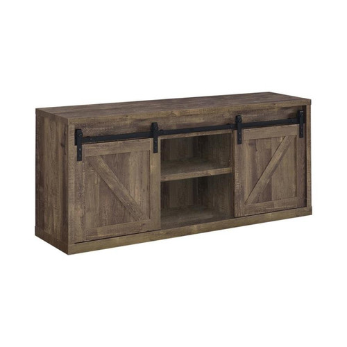 Brockton 59" TV Console Rustic Oak & Black