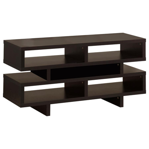 Parker TV Console With 5 Open Compartments Brown