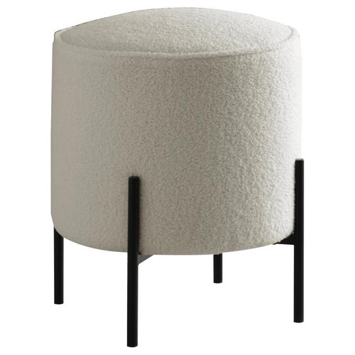 Basye Upholstered Round Ottoman White