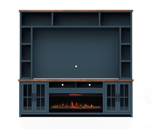 Nantucket Super Fireplace Center Blue Denim / Whiskey