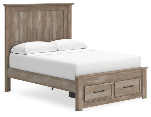 Yarbeck Sand Queen Panel Bed With Storage