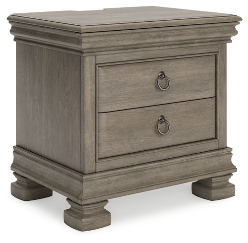 Lexorne Gray Three Drawer Night Stand