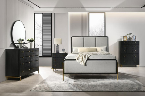 Arini 5 Piece Eastern King Bedroom Set Black And Grey