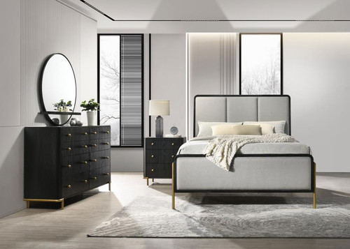 Arini 4 Piece Eastern King Bedroom Set Black And Grey