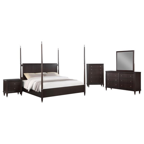 Emberlyn 5 Piece Eastern King Poster Bedroom Set Brown