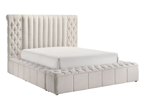 Danbury King Bed With Storage White