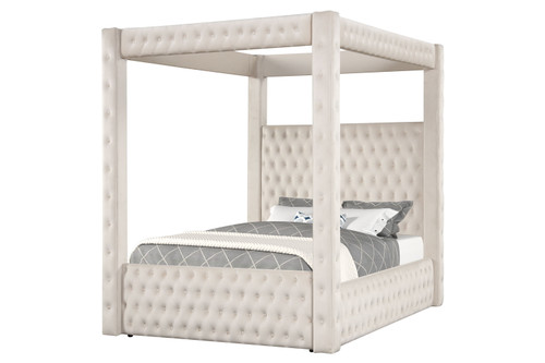 Annabelle King Canopy Bed Ivory